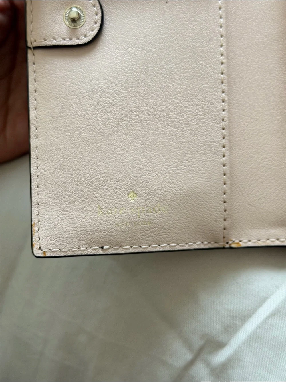 kate spade Black Scallop Trim Zip Wallet with Gold Hardware